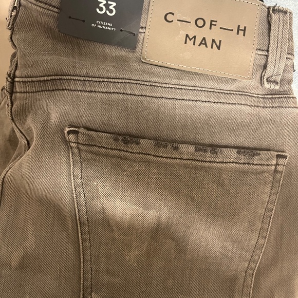 NWT citizens of humanity mens medium gray wash size 33 bowery slim fit